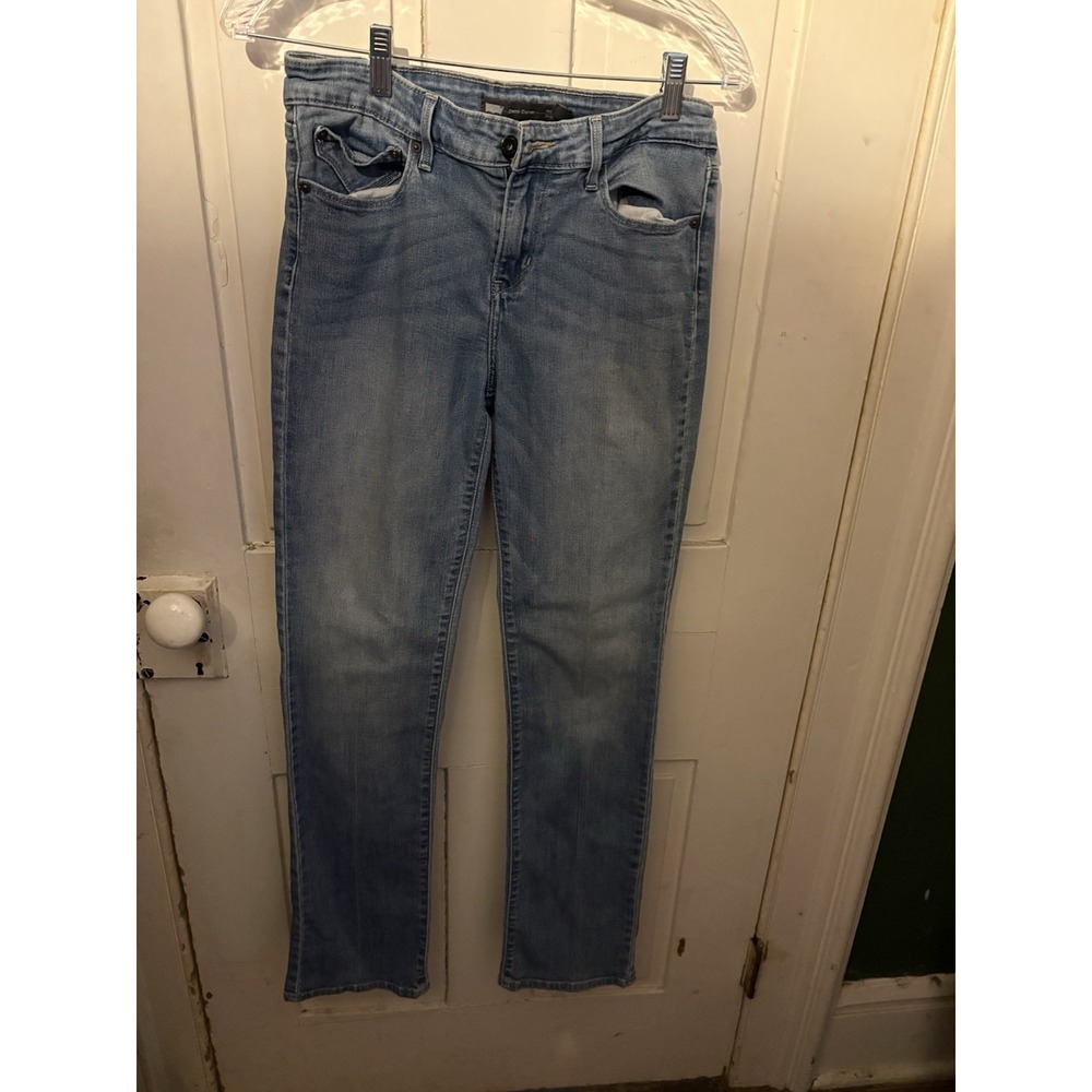 LEVIS Demi Curve Jeans Womens‎ 28X30 Blue Denim Slim Straight Mid Rise Stretch